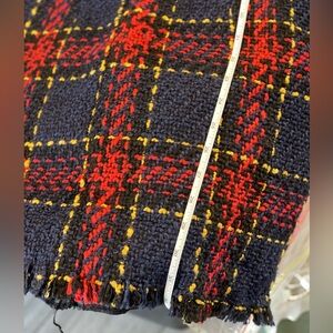 Plaid Knit Fabric in Red, Blue, and Yellow